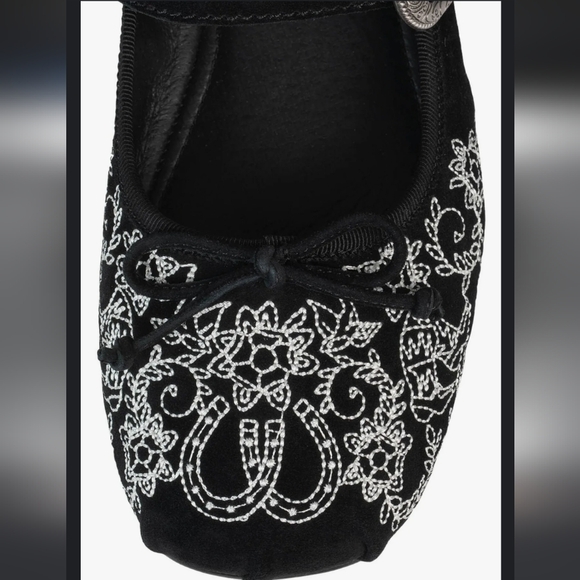 FREE PEOPLE Suede Leather Vintage-inspired Buckle Ballet Flats US 10 / EU 41 - Picture 7 of 15